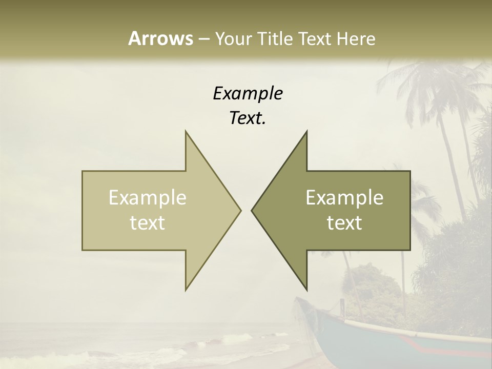 A Boat On The Beach With Palm Trees In The Background PowerPoint Template