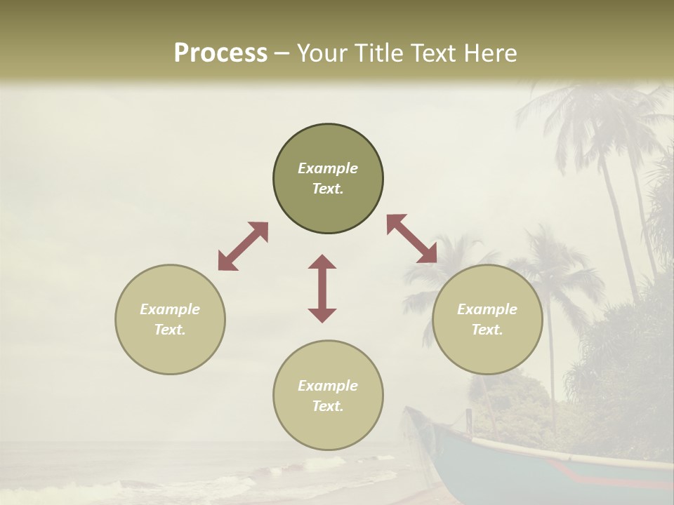 A Boat On The Beach With Palm Trees In The Background PowerPoint Template