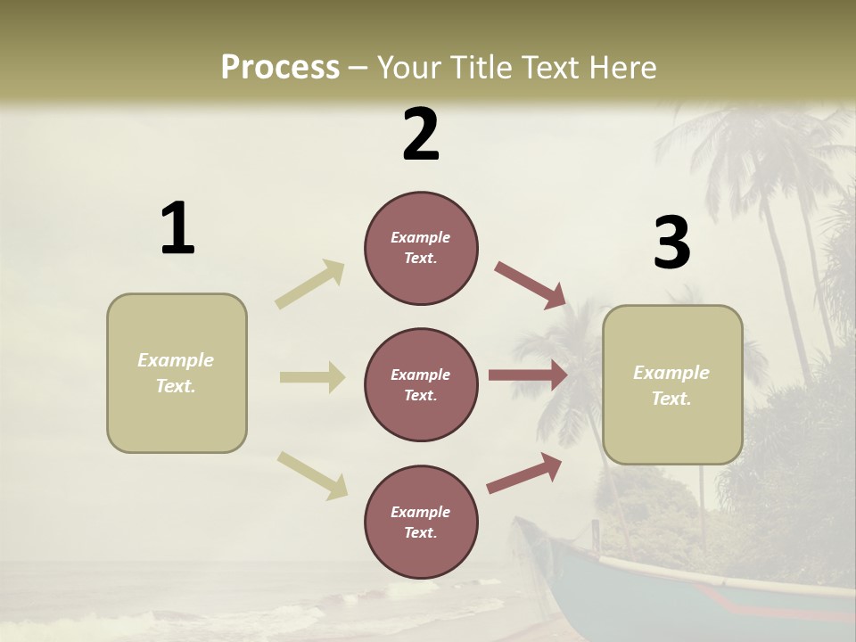 A Boat On The Beach With Palm Trees In The Background PowerPoint Template