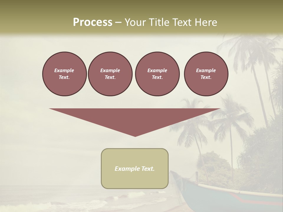 A Boat On The Beach With Palm Trees In The Background PowerPoint Template