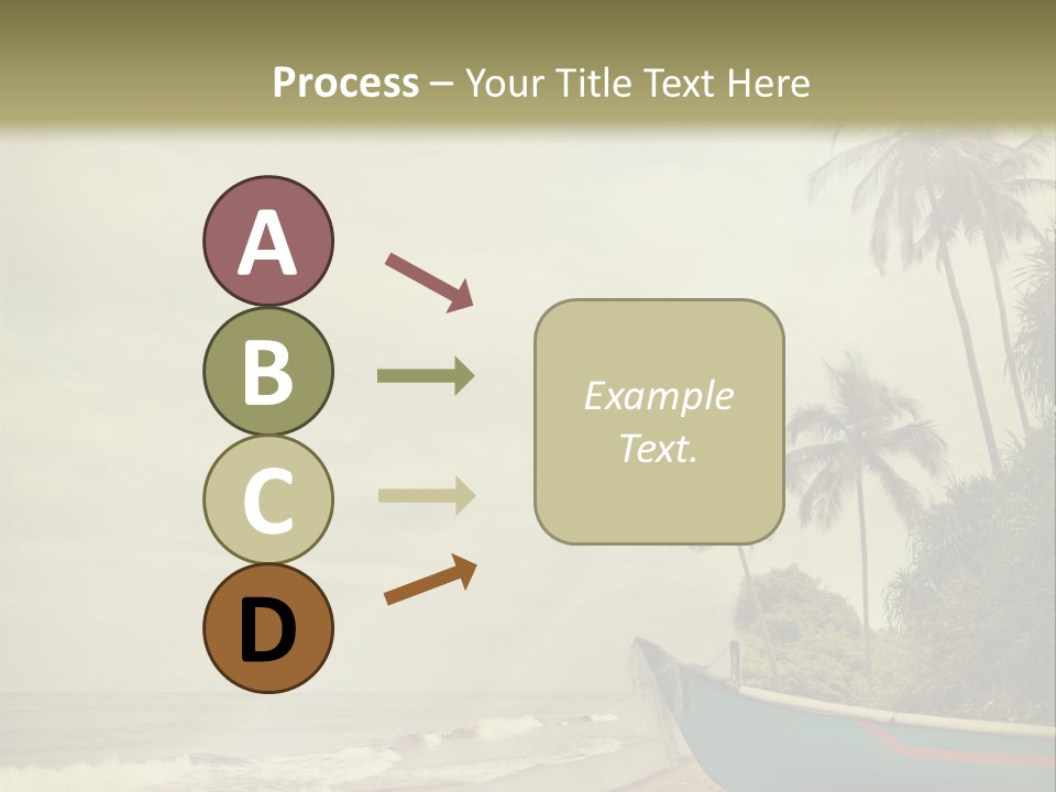 A Boat On The Beach With Palm Trees In The Background PowerPoint Template