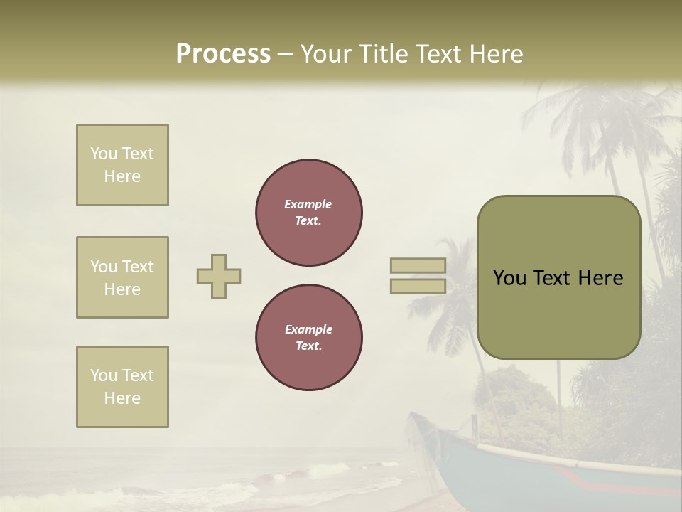 A Boat On The Beach With Palm Trees In The Background PowerPoint Template