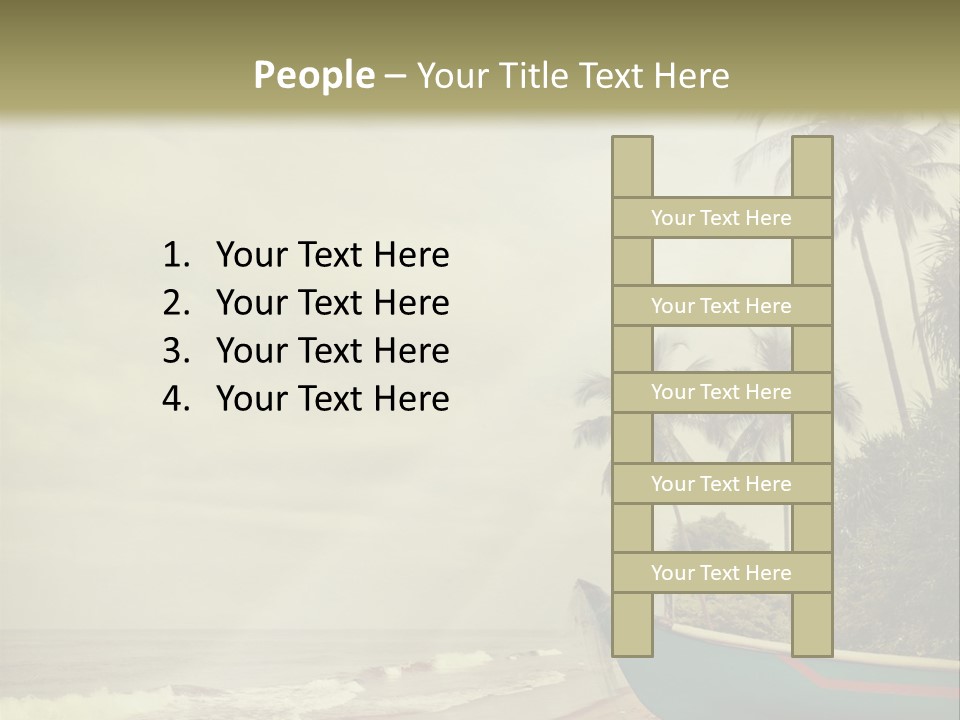 A Boat On The Beach With Palm Trees In The Background PowerPoint Template