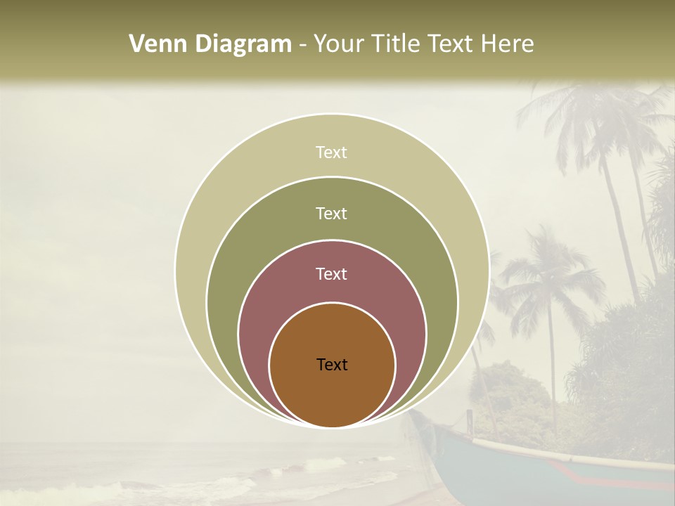 A Boat On The Beach With Palm Trees In The Background PowerPoint Template