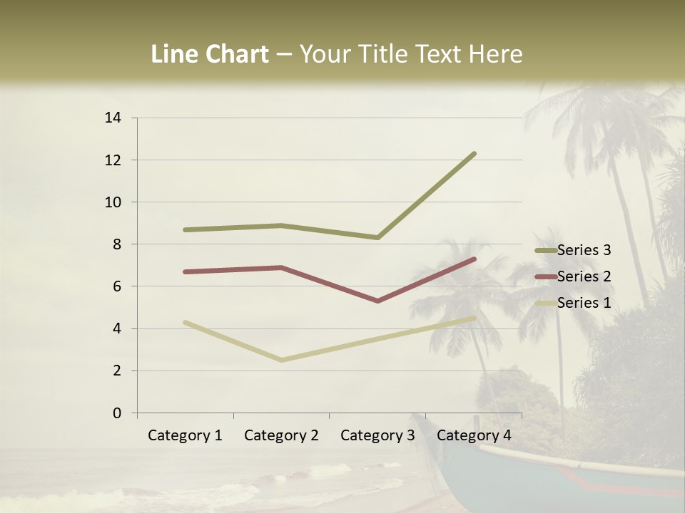 A Boat On The Beach With Palm Trees In The Background PowerPoint Template