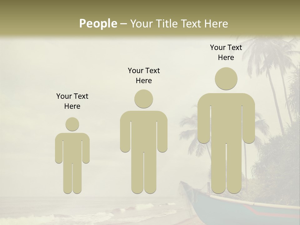 A Boat On The Beach With Palm Trees In The Background PowerPoint Template