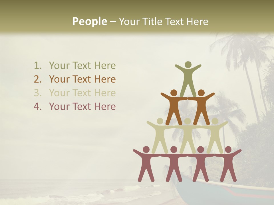 A Boat On The Beach With Palm Trees In The Background PowerPoint Template