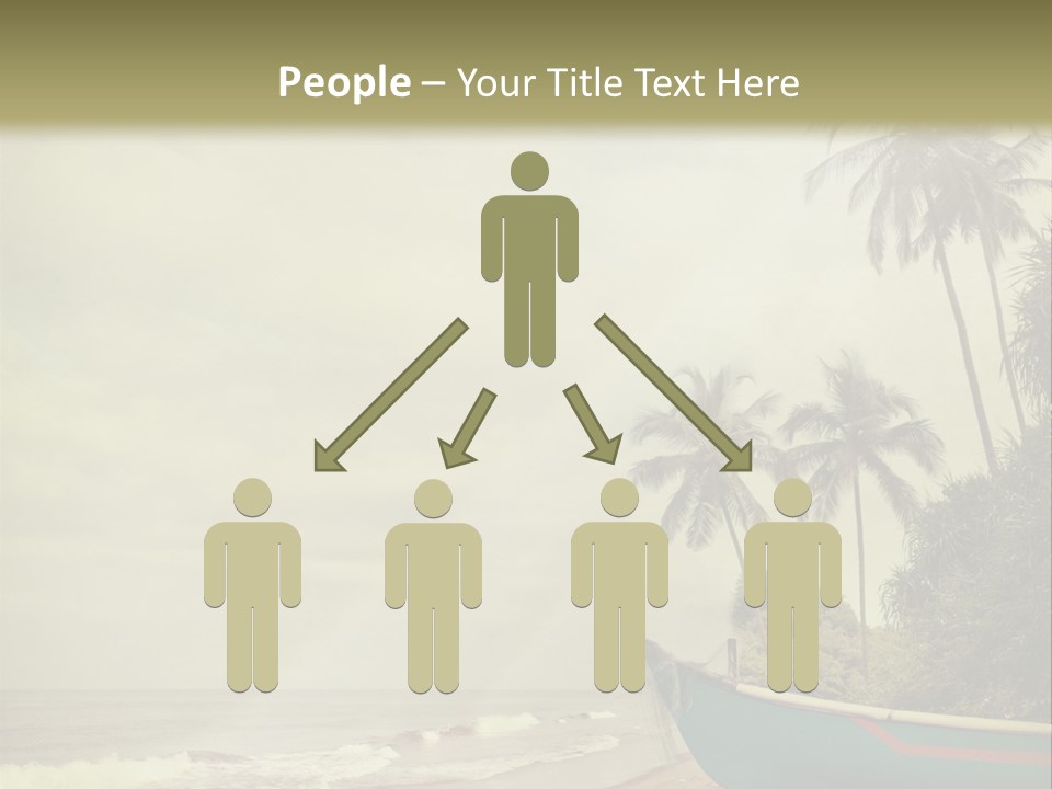 A Boat On The Beach With Palm Trees In The Background PowerPoint Template