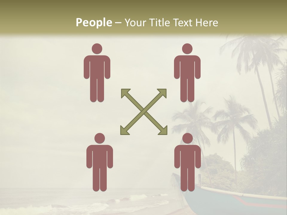 A Boat On The Beach With Palm Trees In The Background PowerPoint Template