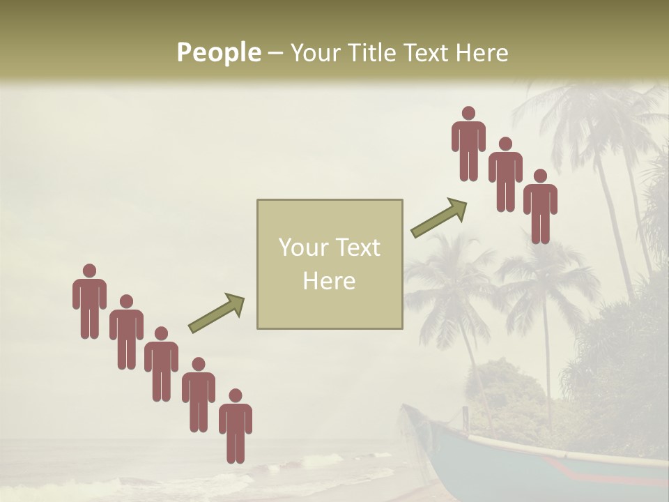 A Boat On The Beach With Palm Trees In The Background PowerPoint Template