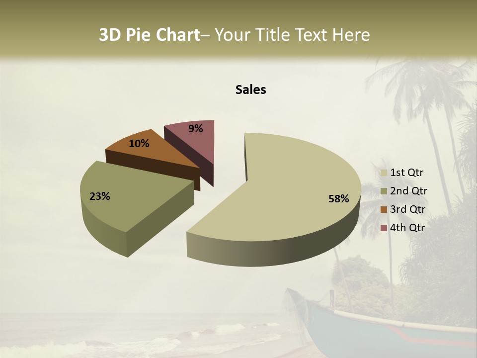 A Boat On The Beach With Palm Trees In The Background PowerPoint Template