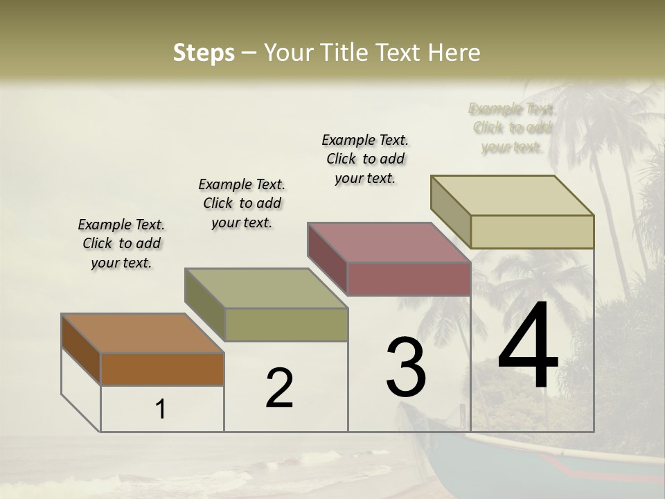 A Boat On The Beach With Palm Trees In The Background PowerPoint Template