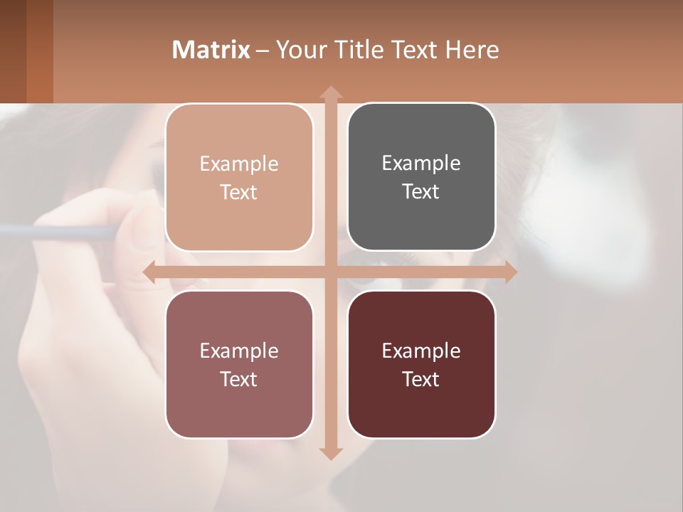 A Woman With Blue Eyes Is Doing Makeup PowerPoint Template