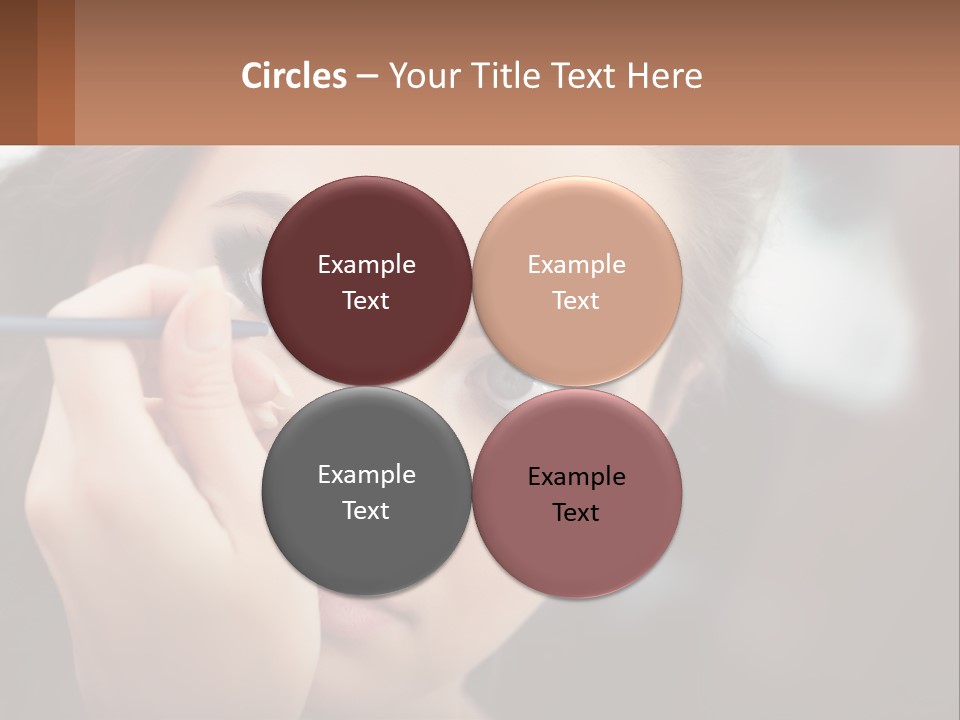A Woman With Blue Eyes Is Doing Makeup PowerPoint Template