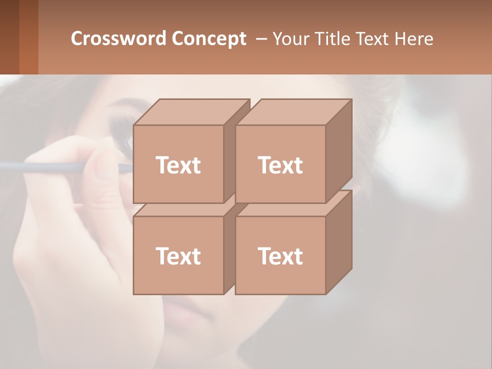 A Woman With Blue Eyes Is Doing Makeup PowerPoint Template