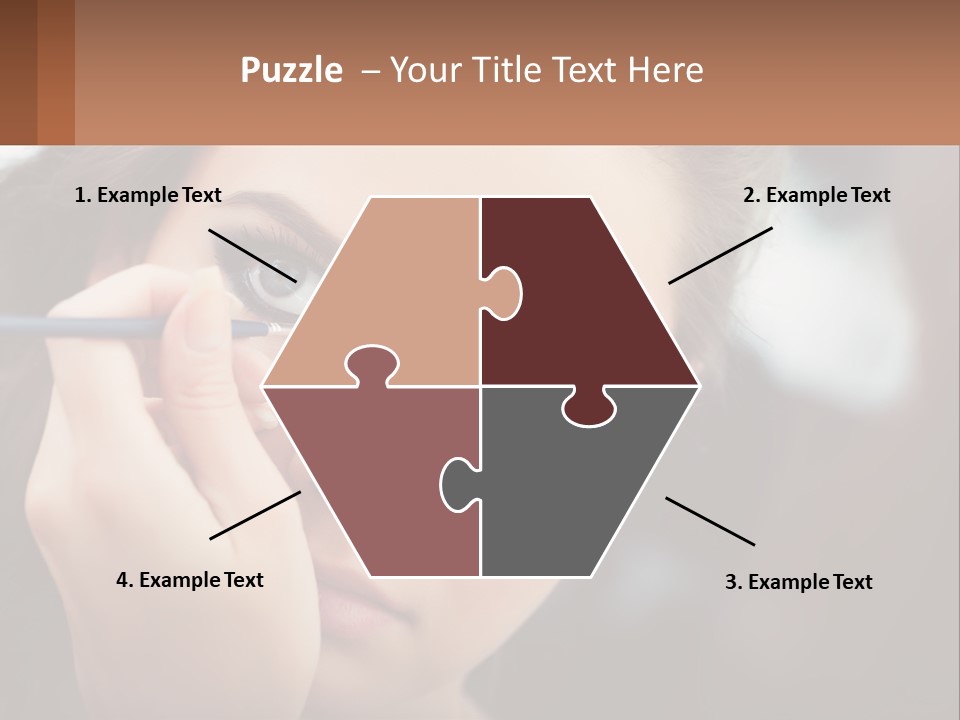 A Woman With Blue Eyes Is Doing Makeup PowerPoint Template