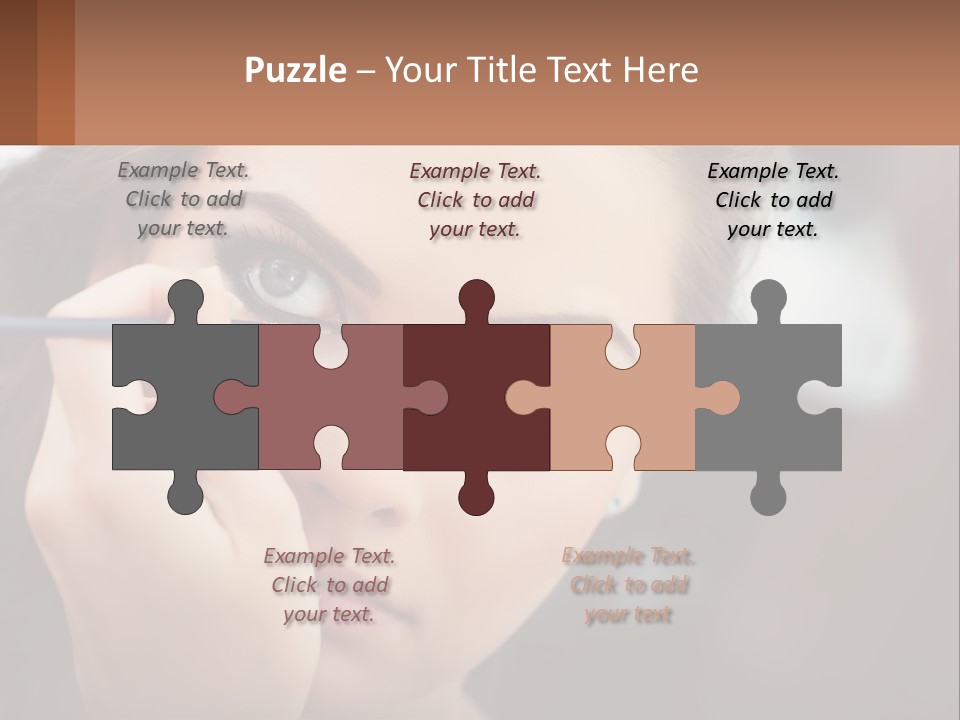 A Woman With Blue Eyes Is Doing Makeup PowerPoint Template