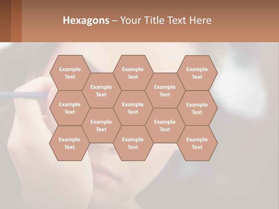 A Woman With Blue Eyes Is Doing Makeup PowerPoint Template