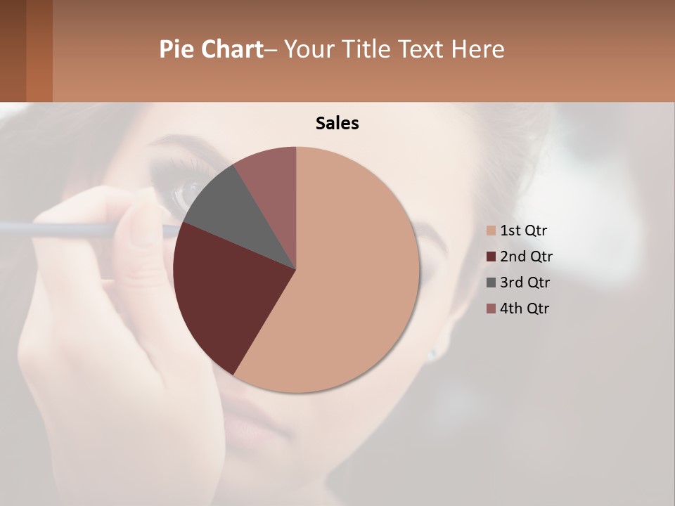 A Woman With Blue Eyes Is Doing Makeup PowerPoint Template