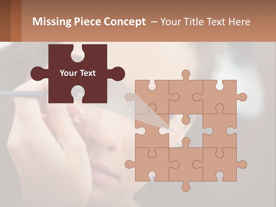 A Woman With Blue Eyes Is Doing Makeup PowerPoint Template