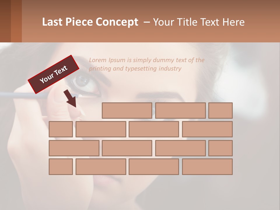 A Woman With Blue Eyes Is Doing Makeup PowerPoint Template