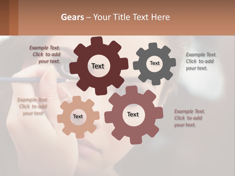 A Woman With Blue Eyes Is Doing Makeup PowerPoint Template