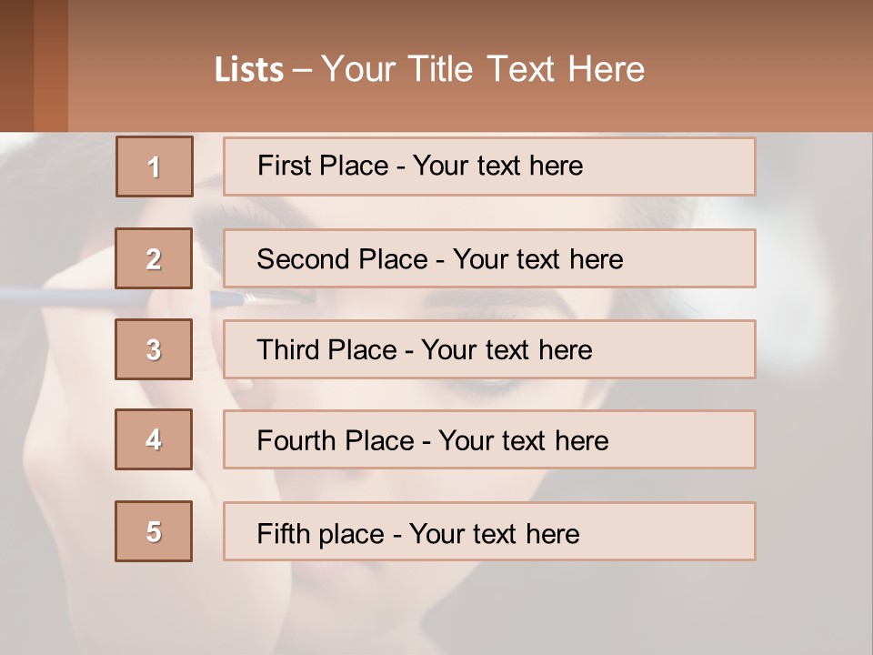 A Woman With Blue Eyes Is Doing Makeup PowerPoint Template