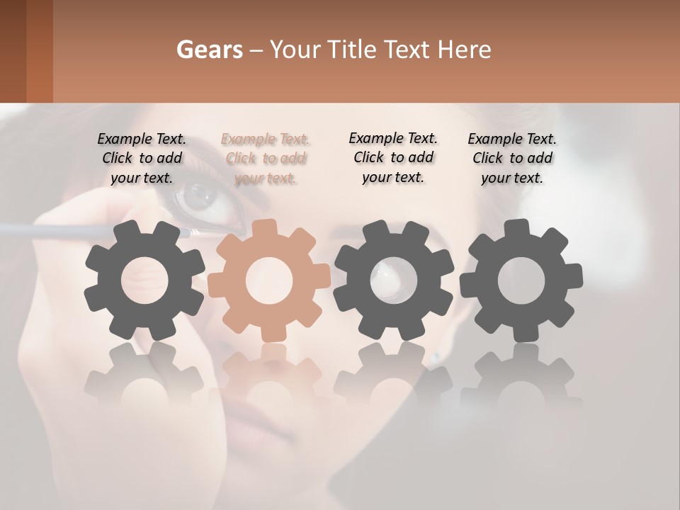 A Woman With Blue Eyes Is Doing Makeup PowerPoint Template