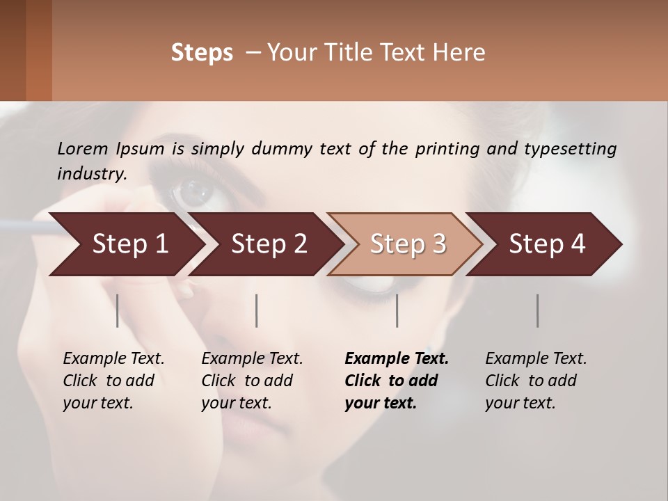 A Woman With Blue Eyes Is Doing Makeup PowerPoint Template