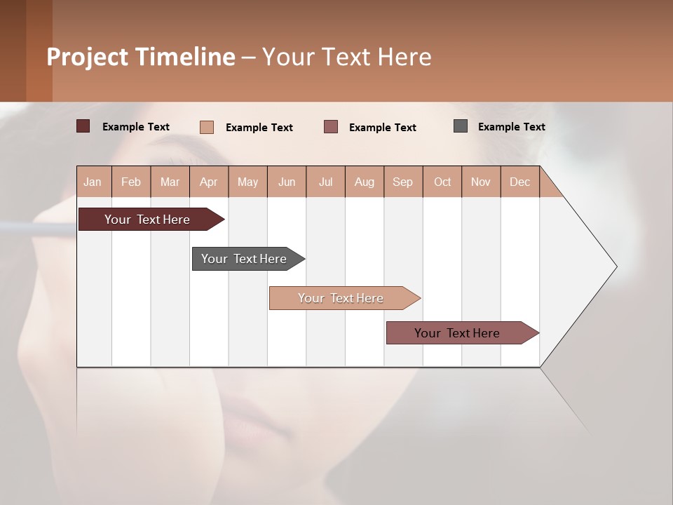 A Woman With Blue Eyes Is Doing Makeup PowerPoint Template