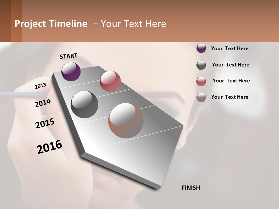 A Woman With Blue Eyes Is Doing Makeup PowerPoint Template