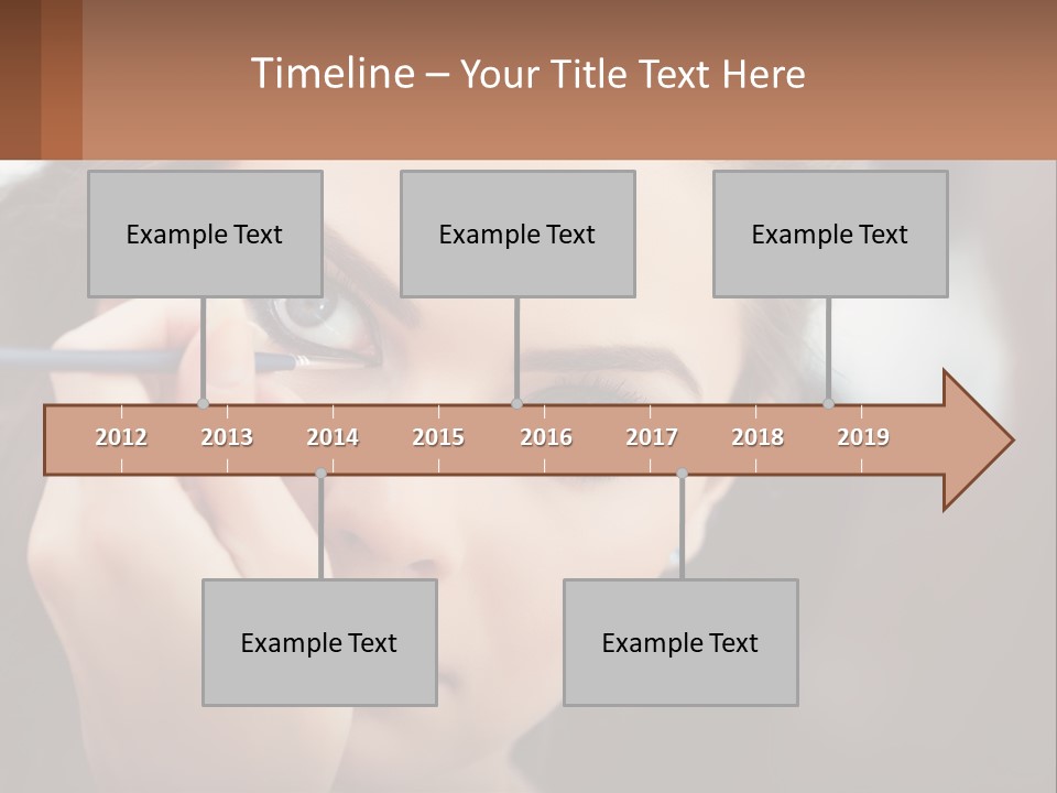A Woman With Blue Eyes Is Doing Makeup PowerPoint Template
