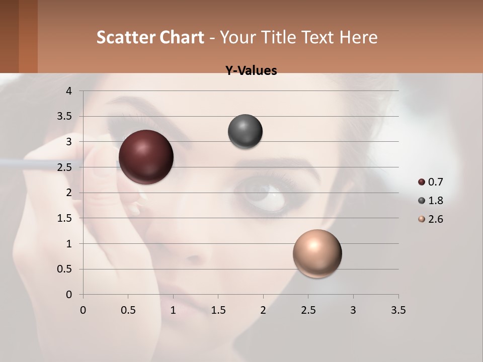 A Woman With Blue Eyes Is Doing Makeup PowerPoint Template