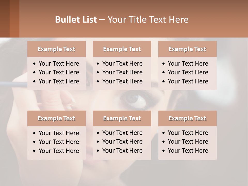 A Woman With Blue Eyes Is Doing Makeup PowerPoint Template