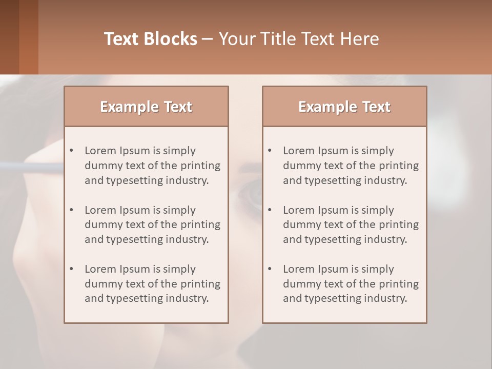 A Woman With Blue Eyes Is Doing Makeup PowerPoint Template