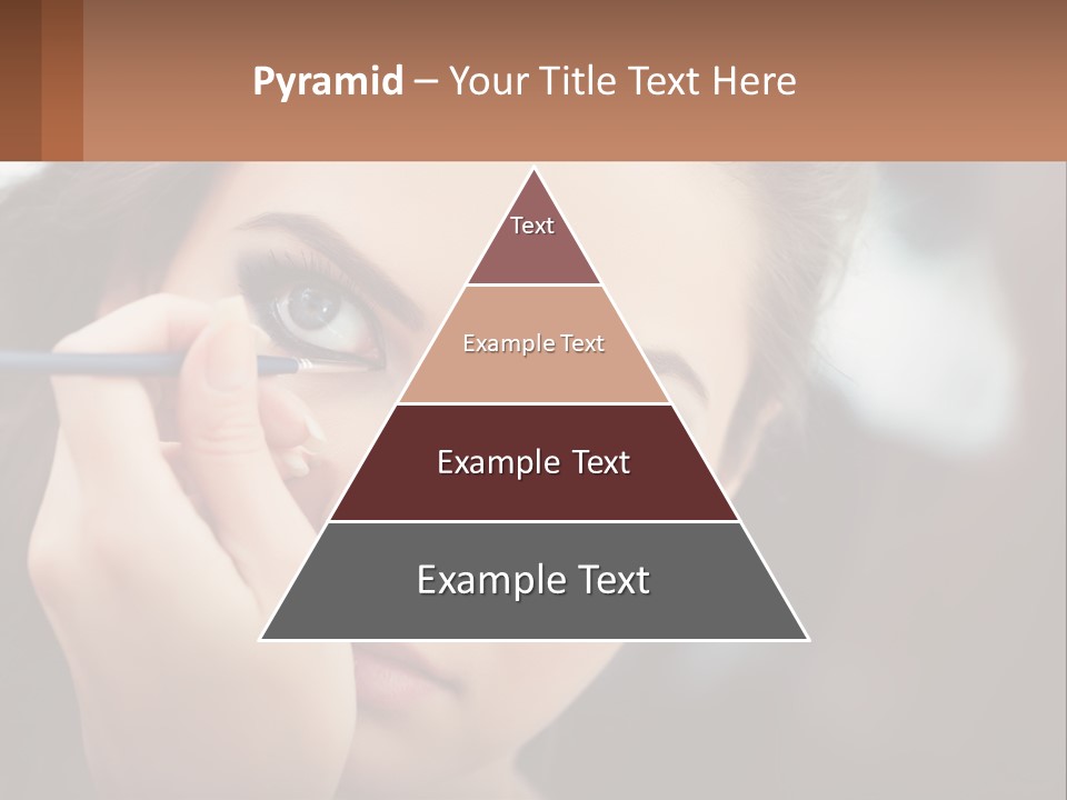 A Woman With Blue Eyes Is Doing Makeup PowerPoint Template