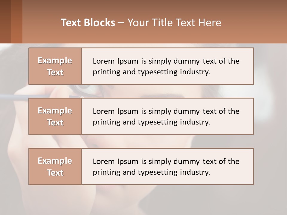 A Woman With Blue Eyes Is Doing Makeup PowerPoint Template