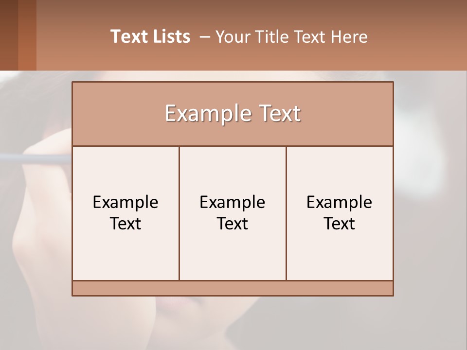 A Woman With Blue Eyes Is Doing Makeup PowerPoint Template
