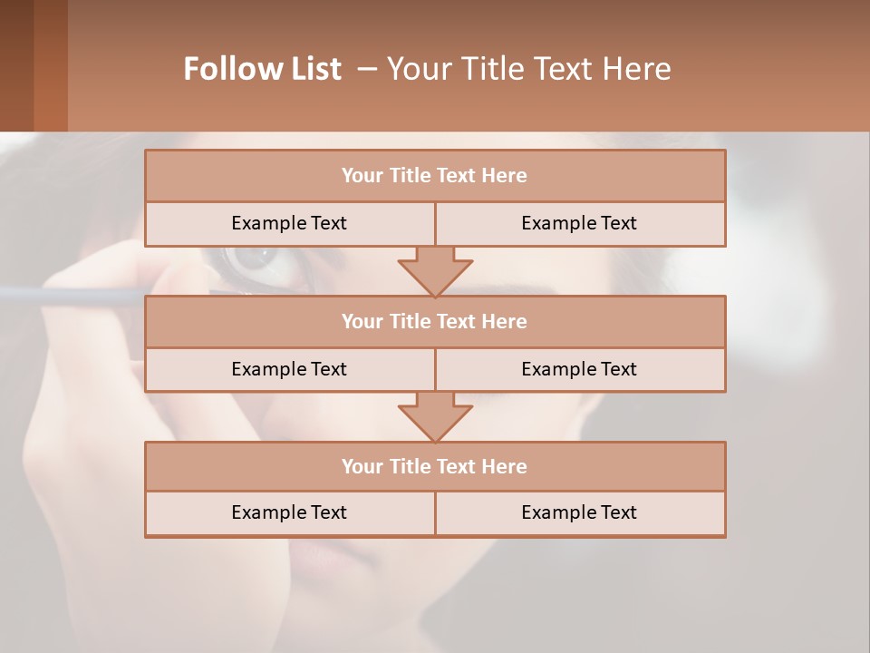 A Woman With Blue Eyes Is Doing Makeup PowerPoint Template