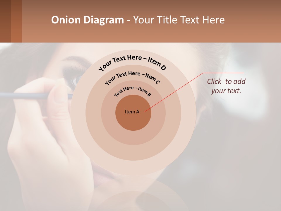 A Woman With Blue Eyes Is Doing Makeup PowerPoint Template