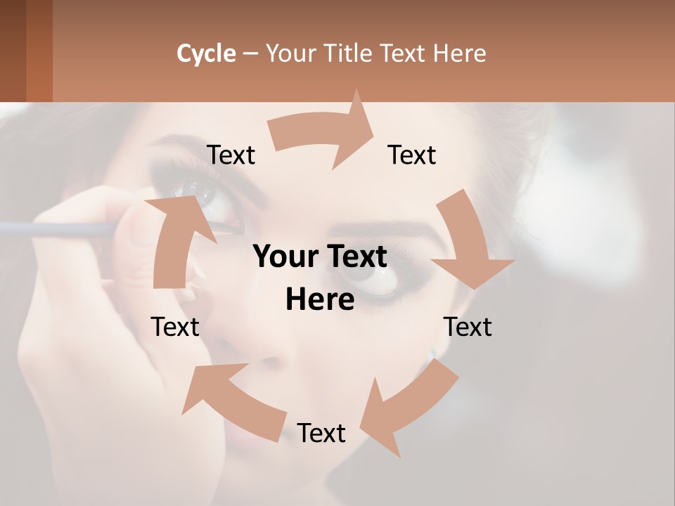 A Woman With Blue Eyes Is Doing Makeup PowerPoint Template