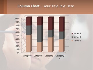 A Woman With Blue Eyes Is Doing Makeup PowerPoint Template