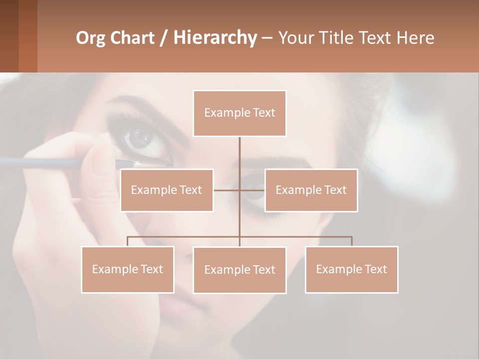 A Woman With Blue Eyes Is Doing Makeup PowerPoint Template