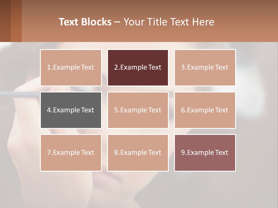 A Woman With Blue Eyes Is Doing Makeup PowerPoint Template
