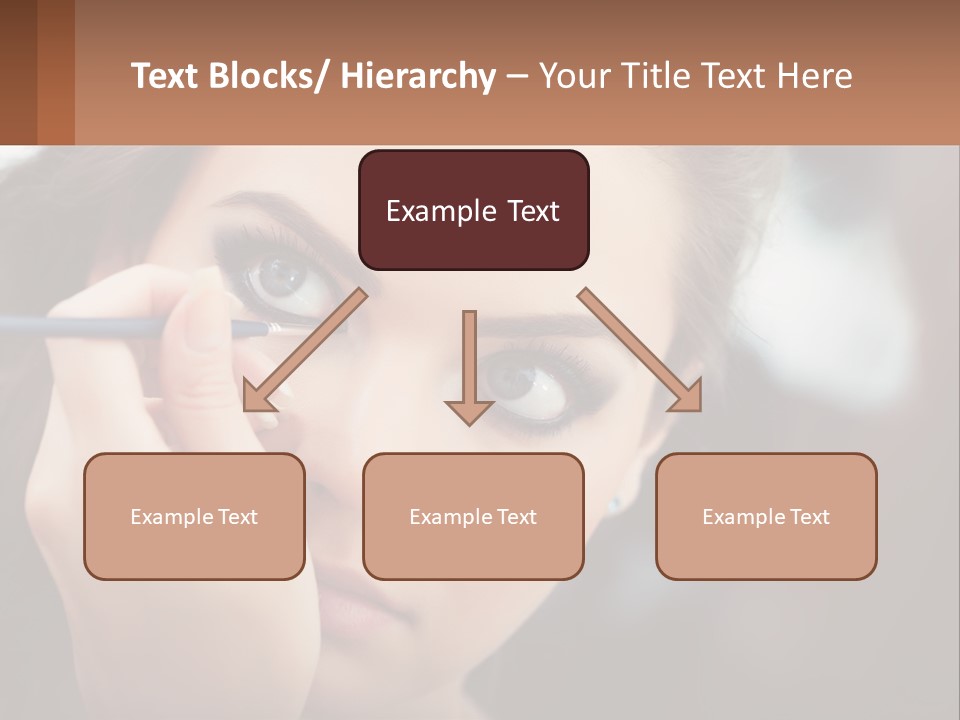 A Woman With Blue Eyes Is Doing Makeup PowerPoint Template