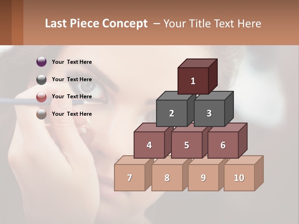 A Woman With Blue Eyes Is Doing Makeup PowerPoint Template