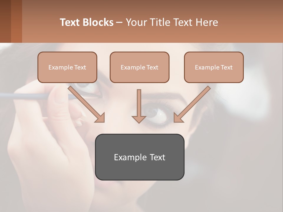 A Woman With Blue Eyes Is Doing Makeup PowerPoint Template