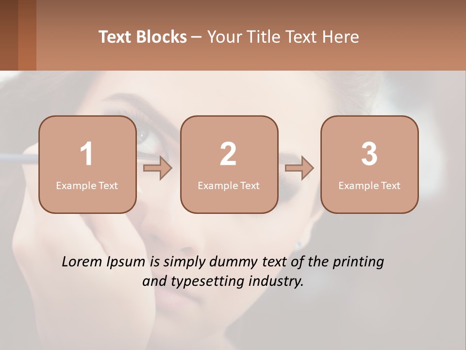 A Woman With Blue Eyes Is Doing Makeup PowerPoint Template