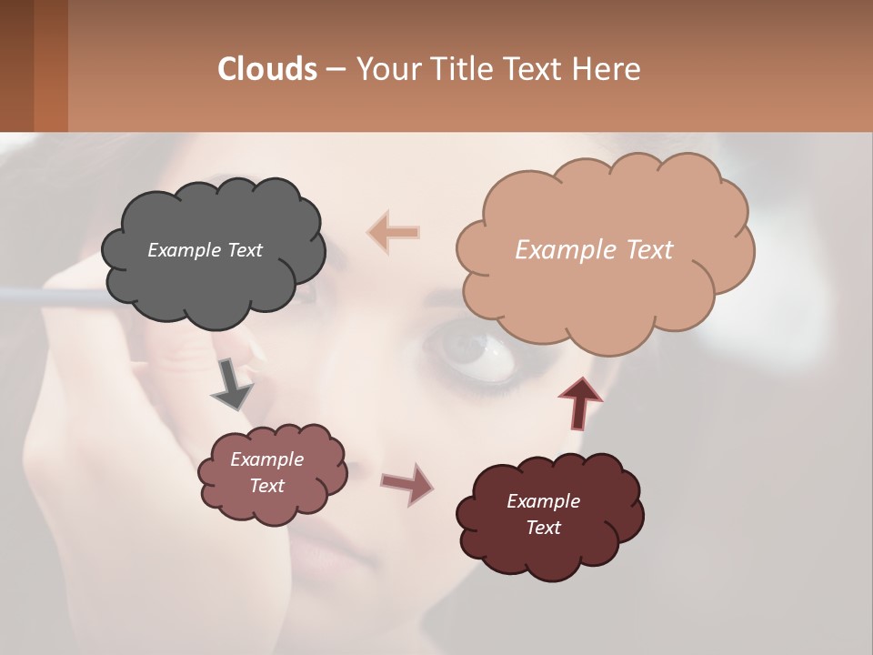 A Woman With Blue Eyes Is Doing Makeup PowerPoint Template