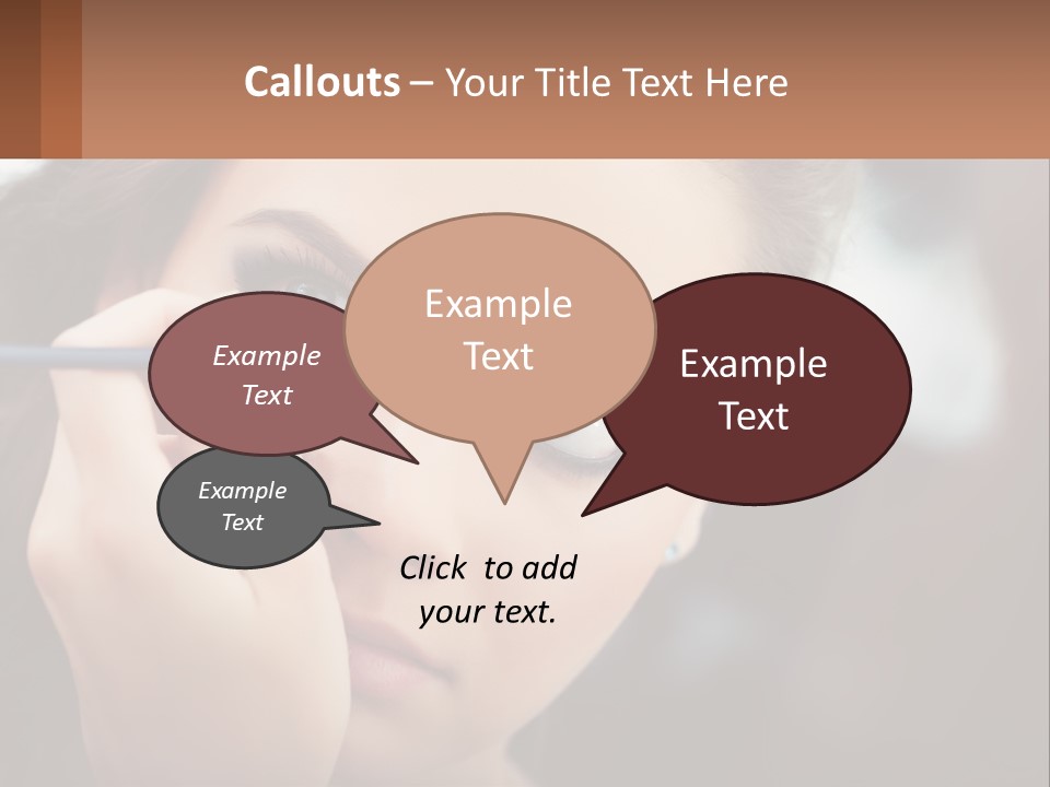 A Woman With Blue Eyes Is Doing Makeup PowerPoint Template